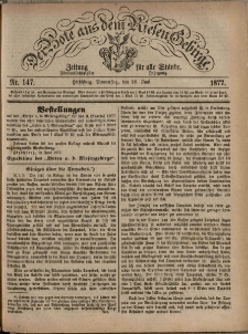 Der Bote aus dem Riesen-Gebirge : Zeitung für alle Stände, R. 65, 1877, nr 147