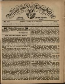 Der Bote aus dem Riesen-Gebirge : Zeitung für alle Stände, R. 65, 1877, nr 216