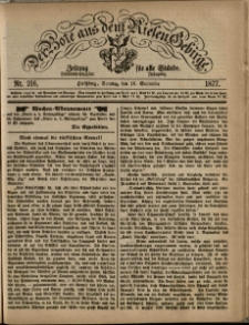Der Bote aus dem Riesen-Gebirge : Zeitung für alle Stände, R. 65, 1877, nr 216