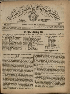 Der Bote aus dem Riesen-Gebirge : Zeitung für alle Stände, R. 65, 1877, nr 222