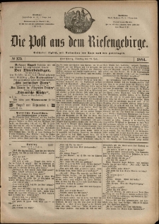 Die Post aus dem Riesengebirge, 1884, nr 175