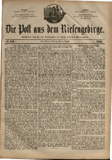 Die Post aus dem Riesengebirge, 1884, nr 186