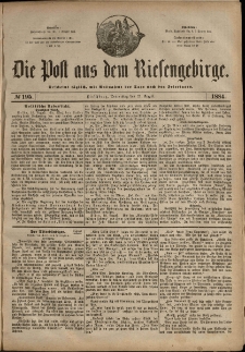 Die Post aus dem Riesengebirge, 1884, nr 195