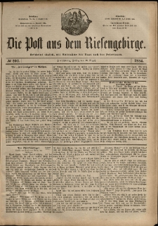 Die Post aus dem Riesengebirge, 1884, nr 202