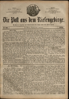 Die Post aus dem Riesengebirge, 1884, nr 205