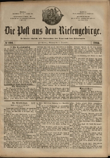 Die Post aus dem Riesengebirge, 1884, nr 206