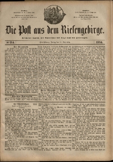 Die Post aus dem Riesengebirge, 1884, nr 214