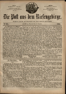Die Post aus dem Riesengebirge, 1884, nr 215