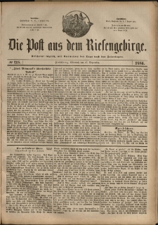 Die Post aus dem Riesengebirge, 1884, nr 218