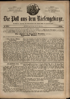 Die Post aus dem Riesengebirge, 1884, nr 223