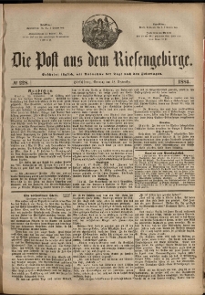 Die Post aus dem Riesengebirge, 1884, nr 228