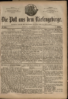 Die Post aus dem Riesengebirge, 1884, nr 245
