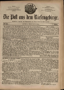 Die Post aus dem Riesengebirge, 1884, nr 254