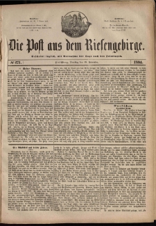 Die Post aus dem Riesengebirge, 1884, nr 271