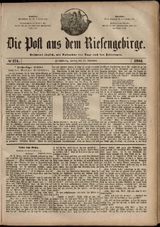 Die Post aus dem Riesengebirge, 1884, nr 274