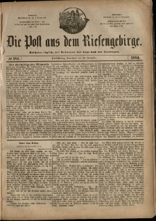 Die Post aus dem Riesengebirge, 1884, nr 281