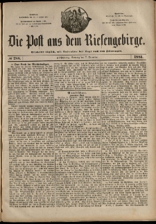 Die Post aus dem Riesengebirge, 1884, nr 288