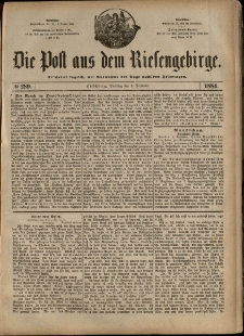 Die Post aus dem Riesengebirge, 1884, nr 289