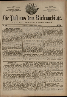 Die Post aus dem Riesengebirge, 1884, nr 291