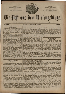 Die Post aus dem Riesengebirge, 1884, nr 295