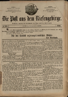 Die Post aus dem Riesengebirge, 1884, nr 300