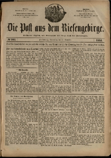 Die Post aus dem Riesengebirge, 1884, nr 303