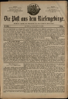 Die Post aus dem Riesengebirge, 1884, nr 304