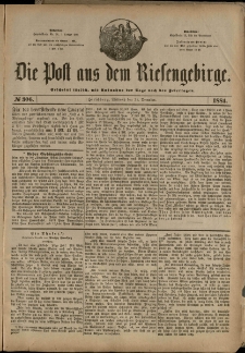 Die Post aus dem Riesengebirge, 1884, nr 306