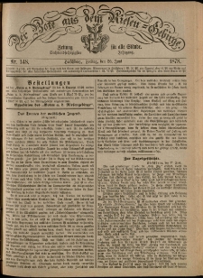 Der Bote aus dem Riesen-Gebirge : Zeitung für alle Stände, R. 66, 1878, nr 148