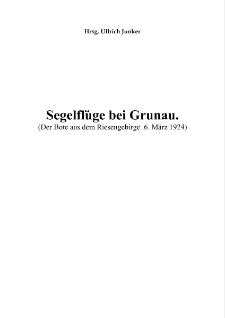 Segelflüge bei Grunau [Dokument elektroniczny]