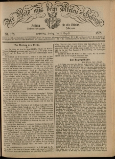 Der Bote aus dem Riesen-Gebirge : Zeitung für alle Stände, R. 66, 1878, nr 178