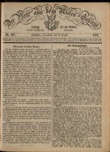 Der Bote aus dem Riesen-Gebirge : Zeitung für alle Stände, R. 66, 1878, nr 197