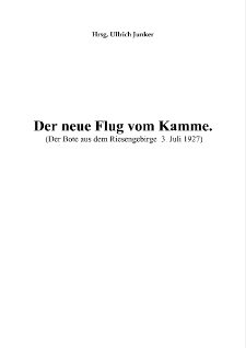 Der neue Flug vom Kamme [Dokument elektroniczny]