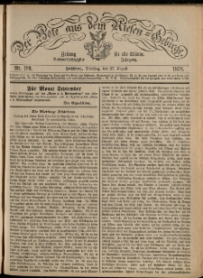 Der Bote aus dem Riesen-Gebirge : Zeitung für alle Stände, R. 66, 1878, nr 199