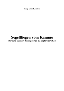 Segelfliegen vom Kamme [Dokument elektroniczny]