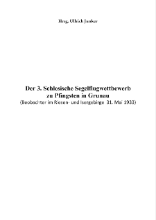 Der 3. Schlesische Segelflugwettbewerb zu Pfingsten in Grunau [Dokument elektroniczny]