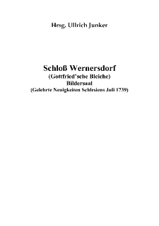 Schloss Wernersdorf (Gottfried’sche Bleiche) Bildersaal [Dokument elektroniczny]