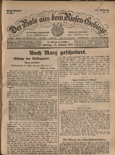 Der Bote aus dem Riesen-Gebirge : Zeitung für alle Stände, R. 115, 1927, nr 17