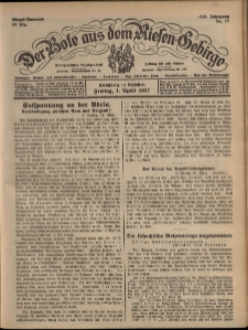 Der Bote aus dem Riesen-Gebirge : Zeitung für alle Stände, R. 115, 1927, nr 77