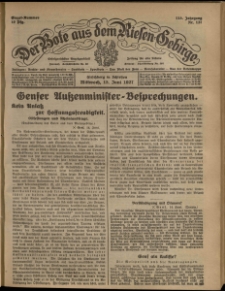 Der Bote aus dem Riesen-Gebirge : Zeitung für alle Stände, R. 115, 1927, nr 137