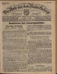 Der Bote aus dem Riesen-Gebirge : Zeitung für alle Stände, R. 115, 1927, nr 138