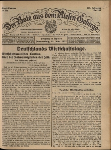 Der Bote aus dem Riesen-Gebirge : Zeitung für alle Stände, R. 115, 1927, nr 144