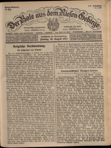 Der Bote aus dem Riesen-Gebirge : Zeitung für alle Stände, R. 115, 1927, nr 199