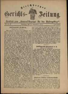 Hirschberger Gerichts-Zeitung : Beiblatt zum „General-Anzeiger für das Riesengebirge”, 1911, Jg. 18, Nr. 35