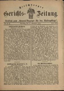 Hirschberger Gerichts-Zeitung : Beiblatt zum „General-Anzeiger für das Riesengebirge”, 1911, Jg. 18, Nr. 44