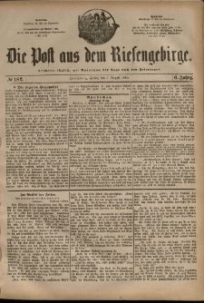 Die Post aus dem Riesengebirge, 1885, nr 182