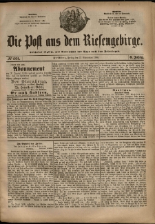 Die Post aus dem Riesengebirge, 1885, nr 224