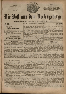 Die Post aus dem Riesengebirge, 1885, nr 225