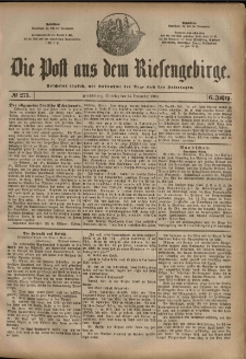 Die Post aus dem Riesengebirge, 1885, nr 275