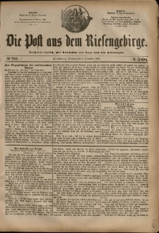 Die Post aus dem Riesengebirge, 1885, nr 281